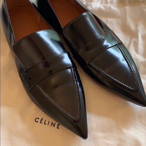 Celine Shoes - SOLD 🚫CÉLINE Pointy Toe Black Loafers